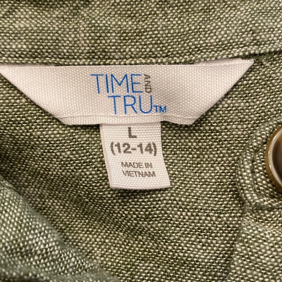 Time and Tru Olive Green Linen Blend Midi Dress - Picture 7 of 9